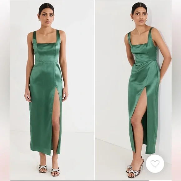 solay silk dress reformation Reformation Solay Silk Midi Dress Side Slit Sleeveless Blue Size 10 NWT